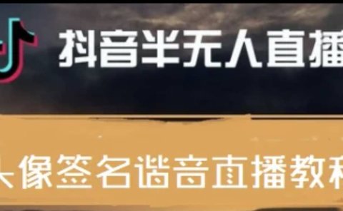 最近火爆的抖音头像签名设计半无人直播直播项目：直播教程+素材+直播话术