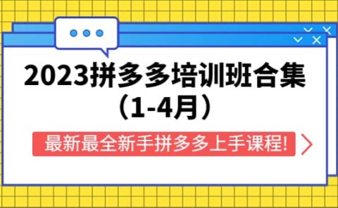 2023拼多多培训班合集（1-4月），最新最全新手拼多多上手课程!