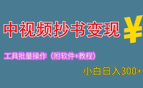 2023中视频抄书变现(附工具+教程),一天300+,特别适合新手操作的副业
