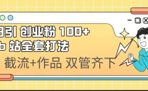 日引创业粉 100+ b 站全套打法【实操视频】