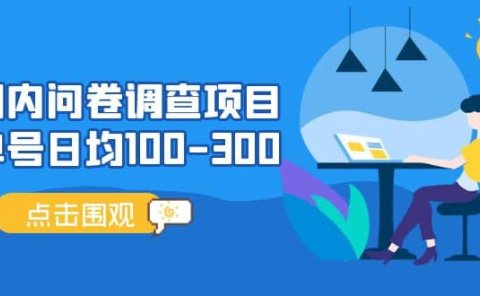 国内问卷调查项目,操作简单,时间灵活