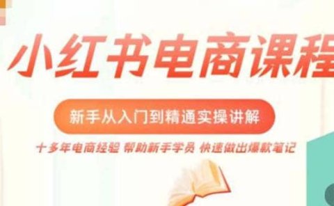 小红书电商新手入门到精通实操课，从入门到精通做爆款笔记，开店运营