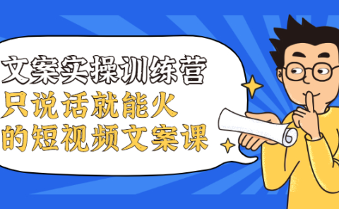 文案实操训练营，只说话就能火的短视频文案课