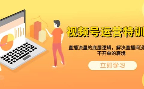 视频号运营特训营，直播流量的底层逻辑，解决直播间没流量，不开单的窘境