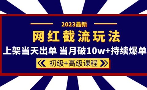 2023网红·同款截流玩法【初级+高级课程】上架当天出单 当月破10w+持续爆单