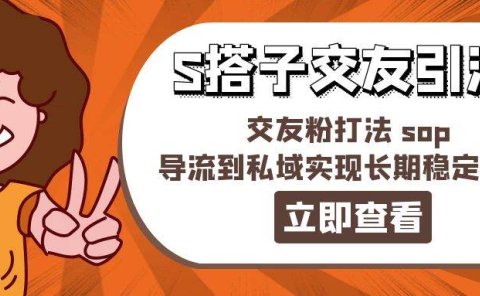 某收费888-S搭子交友引流，交友粉打法 sop，导流到私域实现长期稳定盈利
