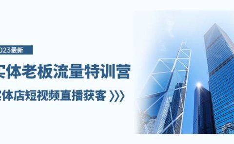 实体老板-流量特训营，实体店短视频直播获客（6节课）