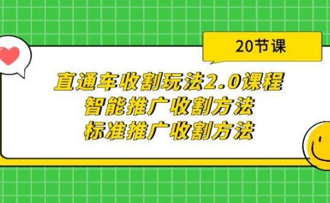 直通车收割玩法2.0课程:智能推广收割方法+标准推广收割方法(20节课)