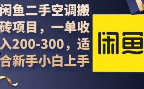 闲鱼二手空调搬砖项目,一单收入200-300,适合新手小白上手
