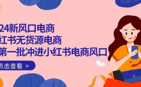 2024新风口电商,小红书无货源电商,带第一批冲进小红书电商风口(18节)