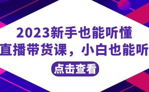 2023新手也能听懂的直播带货课，小白也能听懂，20节完整