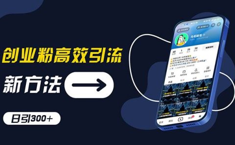 创业粉高效引流，抖音工具号玩法，日引300+，不要成为学习高手，要成为...