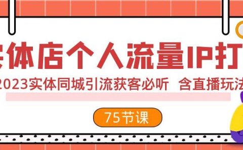 实体店个人流量IP打造 2023实体同城引流获客必听 含直播玩法（75节完整版）