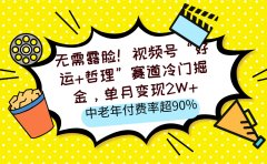 无需露脸!视频号“好运+哲理”赛道冷门掘金,单月变现2W+,中老年付费率超90%