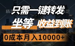 只需一键转发,坐等收益到账,0成本月入10000+