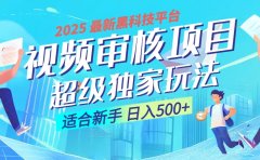 惊爆!2025 震撼登场的逆天黑科技视频审核玩法,简直是财富制造机!日入500+