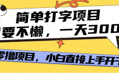 简单打字项目,一天可撸300+,单日无上限,多劳多得!