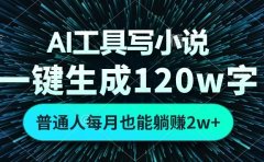 AI工具写小说,一键生成120万字,普通人每月也能躺赚2w+
