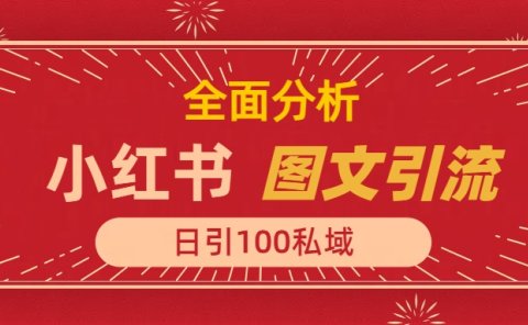 小红书图文引流，全面解析，日引100私域流量是怎样做到的