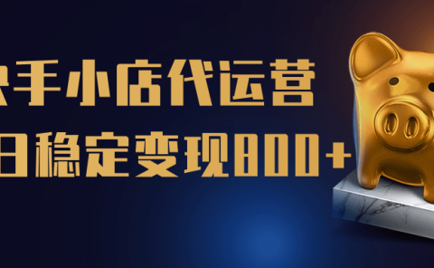 【快手小店代运营】限时托管计划,全程喂饭,单日稳定变现800+