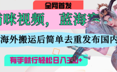 AI猫咪视频蓝海赛道,操作简单,直接海外搬运,简单去重,操作简单,有手就行日入500+