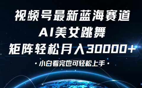 视频号蓝海赛道玩法,当天起号,拉爆流量收益,小白也能轻松月入30000+