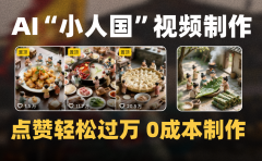 爆款1000W+微缩景观迷你小人国AI视频0成本制作全流程教学