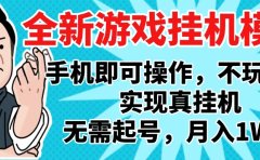 2025最新独家游戏搬砖,单手机操作,全自动挂机,无需玩游戏,月入1W+