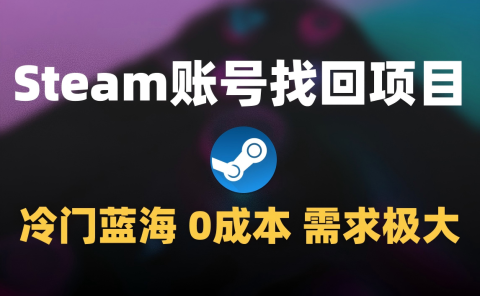 冷门0成本项目:代申诉Steam被盗账号