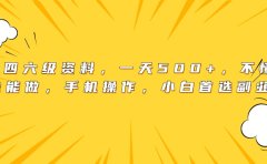 英语四六级资料,一天500+,不懂英语也能做,手机操作,小白首选副业!
