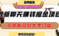 聊天掘金项目,可矩阵起号,适合工作室,个人宝妈,单号日收益50+,零门槛,小白也能轻松上手