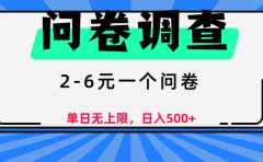 问卷调查,2-6元一个问卷,单日无上限,日入500+