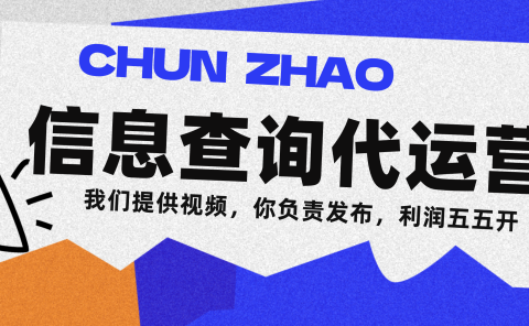 信息查询代运营小众蓝海爆款项目,每天发发视频,单日稳定变现500+