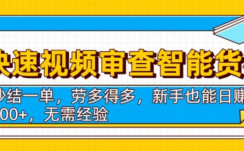 快速视频审查智能货柜,秒结一单,劳多得多,新手也能日赚300+,无需经验