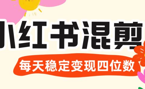 价值 3980 的小红书混剪, 虚拟变现 +全网项目库 , 日引 200+宝妈创业粉,每天稳定四位数变现