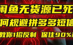 闲鱼下单如何避免客户收到拼多多短信?闲鱼无货源还能做吗? 2025拼多多“下死手”,马哥教你1招反制,保住90%利润!