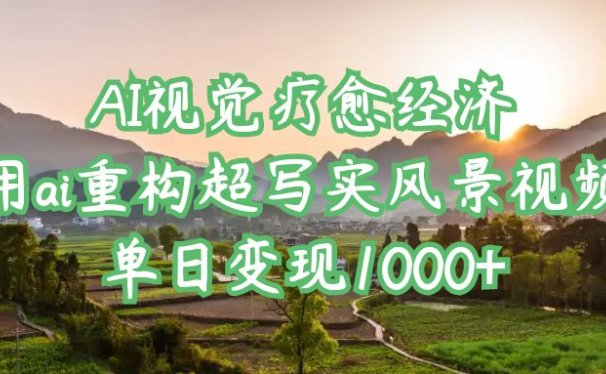 AI视觉疗愈经济:用ai重构超写实风景视频,单日变现1000+
