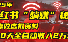2025小红书虚拟项目,靠做虚拟资料30天全自动收入2万块