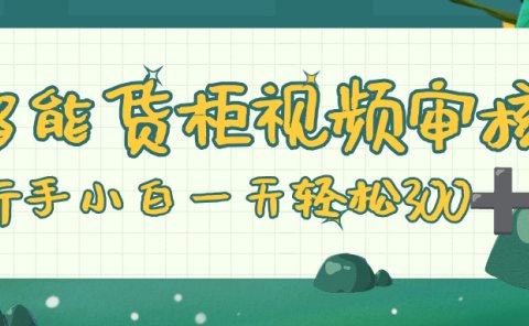 智能货柜视频审核,零门槛,几秒一单,多劳多得,新人小白一天轻松 300+