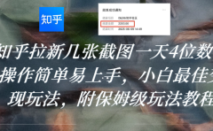 知乎拉新几张截图一天4位数？操作简单易上手，小白最佳变现玩法，附保姆级玩法教程