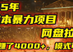 2025年，一个0成本的暴力项目，靠网盘拉新，有人一天就赚了4000+，模式可复制！