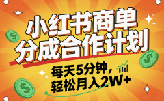 2025副业黑马项目，0门槛小红书项目，小白也能轻松月入2万+
