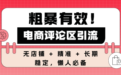 粗暴有效！电商评论区引流，无店铺 + 精准 + 长期，懒人必备