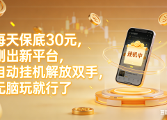 每天保底30元，刚出新平台，自动挂机解放双手，无脑玩就行了