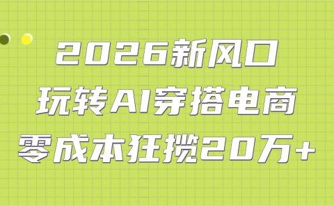 2026新风口：玩转AI穿搭电商，零成本狂揽20万+